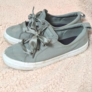 Sperry Top Slide Mint Green Canvas Sneakers